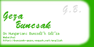 geza buncsak business card